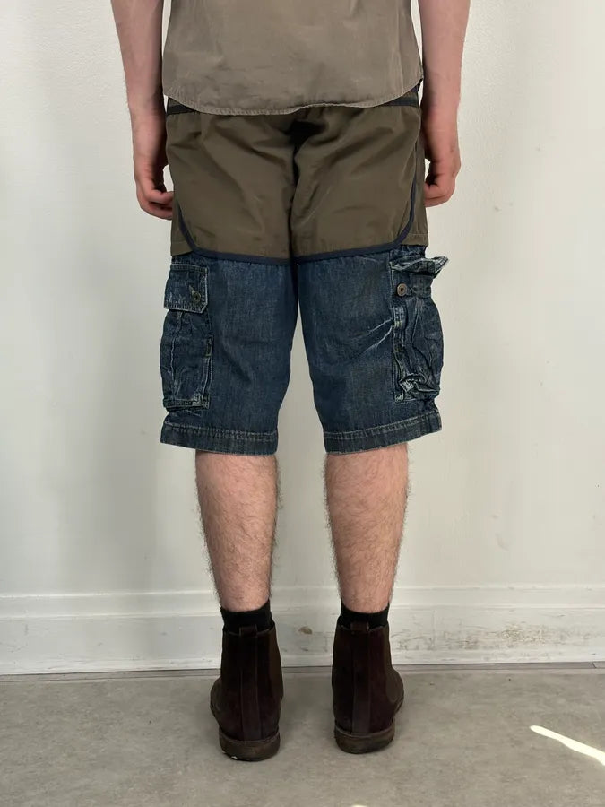 SS2006 Dolce & Gabbana Khaki Hybrid Cargo Denim Shorts EdEadTi 4