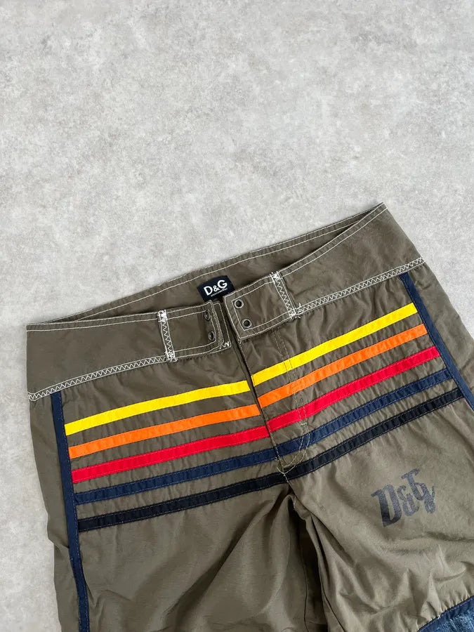 SS2006 Dolce & Gabbana Khaki Hybrid Cargo Denim Shorts EdEadTi 5