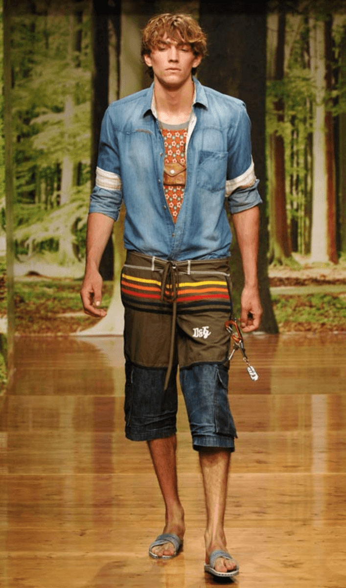 SS2006 Dolce & Gabbana Khaki Hybrid Cargo Denim Shorts EdEadTi 1