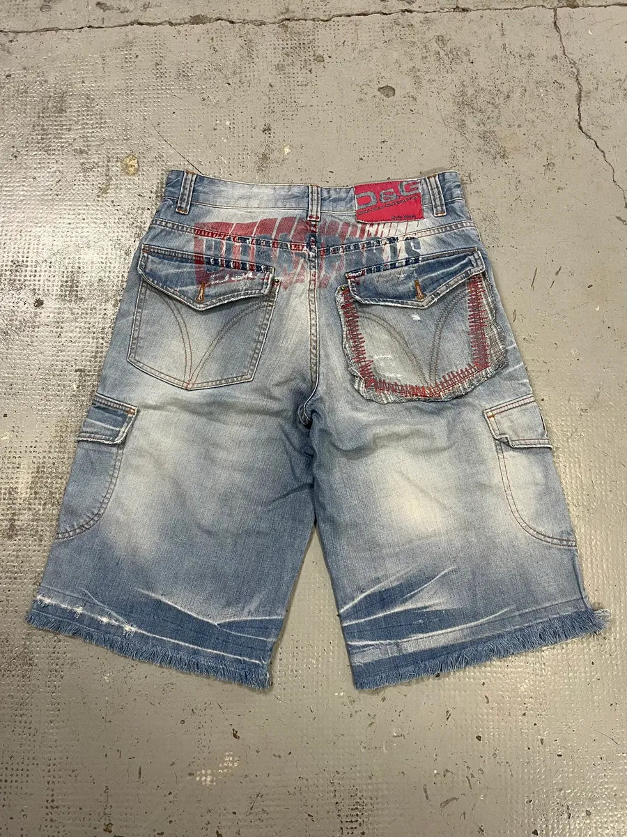 SS2006 Dolce & Gabbana Light Blue Denim Cargo Shorts nWNzjRJ 0