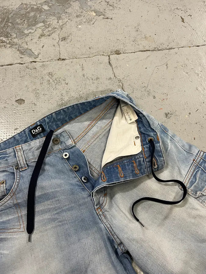 SS2006 Dolce & Gabbana Light Blue Denim Cargo Shorts nWNzjRJ 10