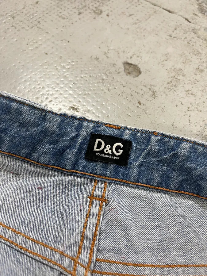 SS2006 Dolce & Gabbana Light Blue Denim Cargo Shorts nWNzjRJ 11