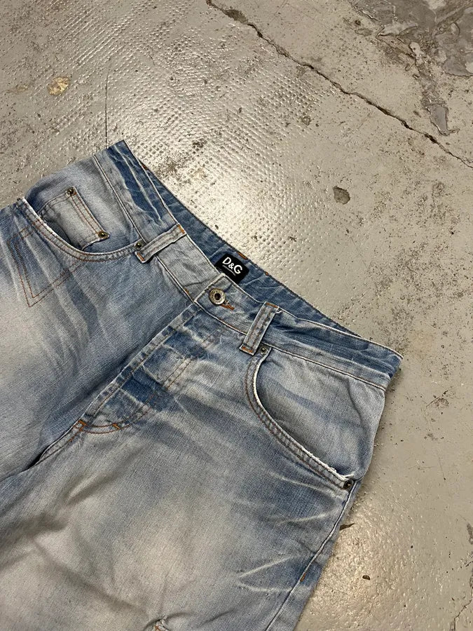 SS2006 Dolce & Gabbana Light Blue Denim Cargo Shorts nWNzjRJ 5