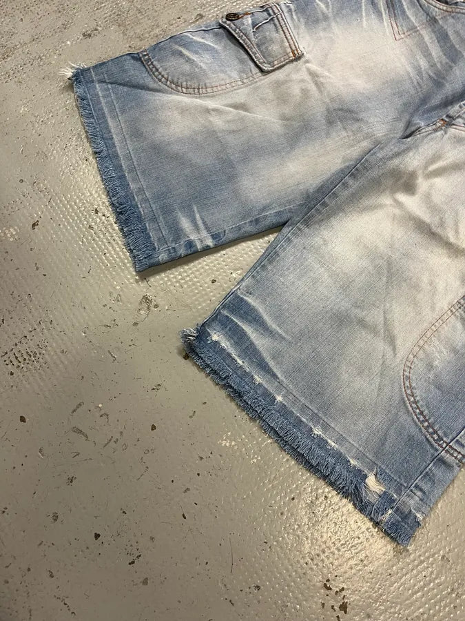 SS2006 Dolce & Gabbana Light Blue Denim Cargo Shorts nWNzjRJ 6