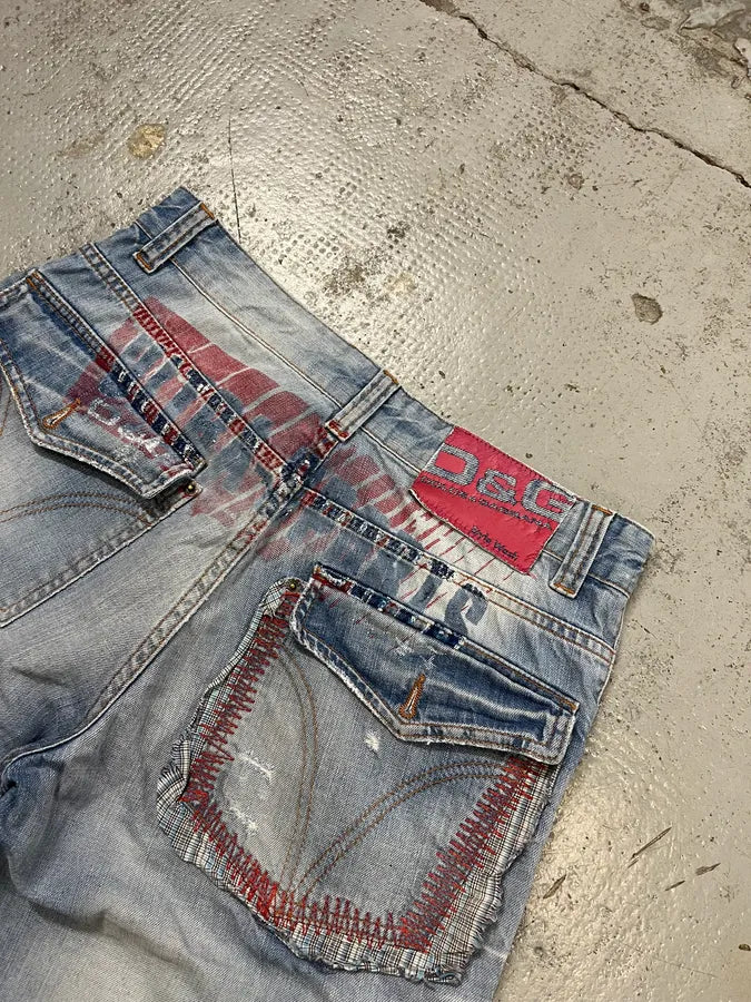 SS2006 Dolce & Gabbana Light Blue Denim Cargo Shorts nWNzjRJ 8