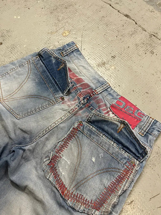 SS2006 Dolce & Gabbana Light Blue Denim Cargo Shorts nWNzjRJ 9