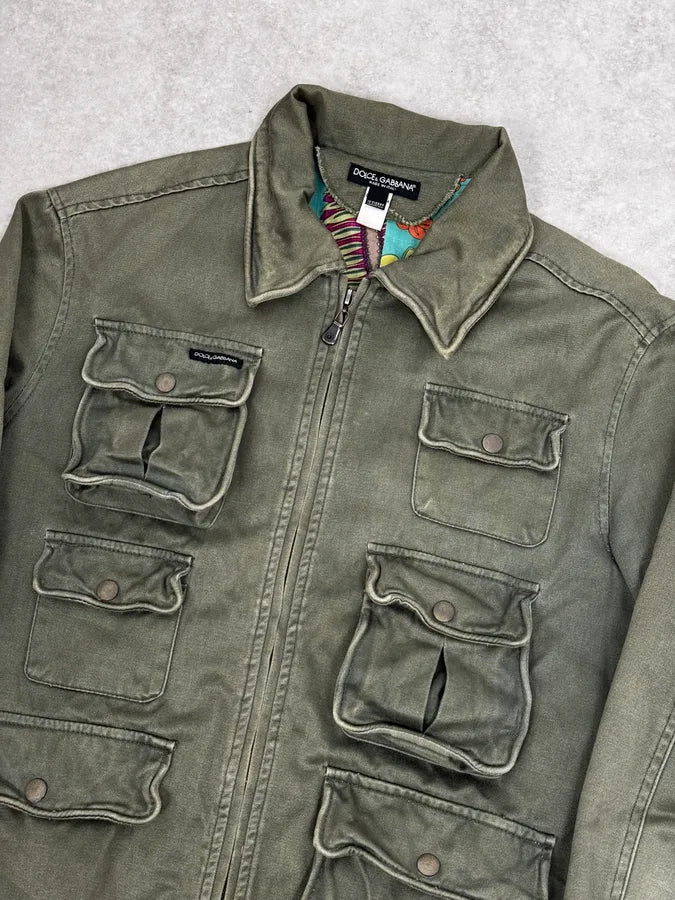 AW2006 Dolce & Gabbana Military Green Cargo Jacket nyzmqHk 5