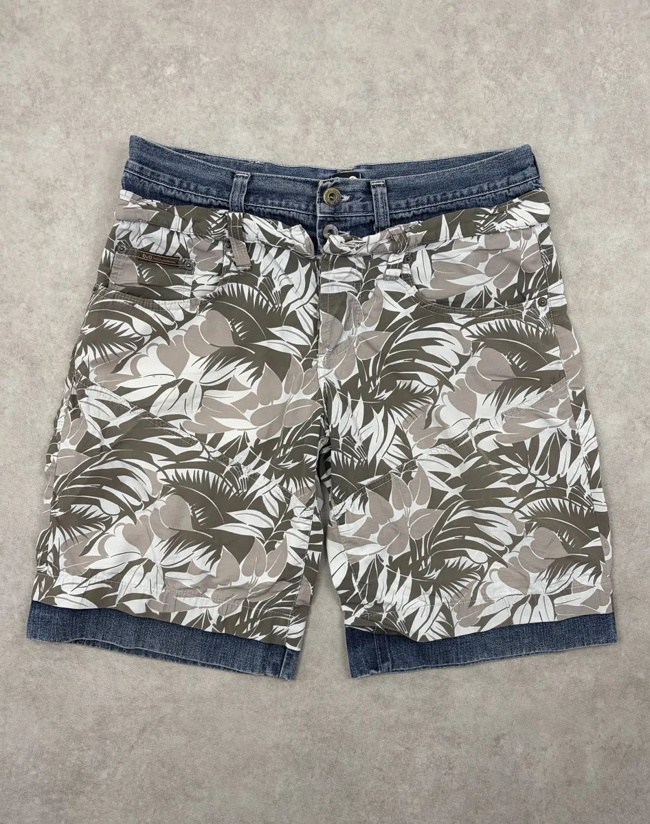 SS2006 Dolce & Gabbana Navy Denim Tropical Shorts nWWlFvX 0