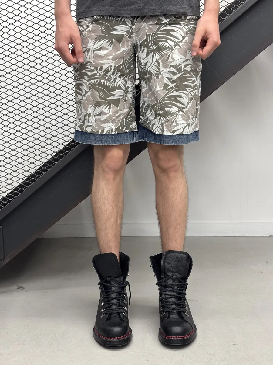 SS2006 Dolce & Gabbana Navy Denim Tropical Shorts nWWlFvX 1