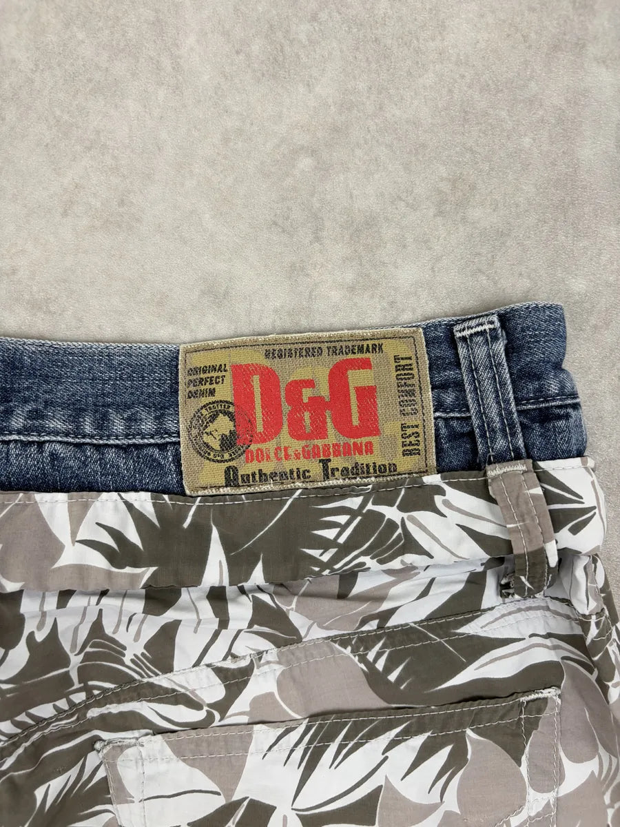 SS2006 Dolce & Gabbana Navy Denim Tropical Shorts nWWlFvX 10