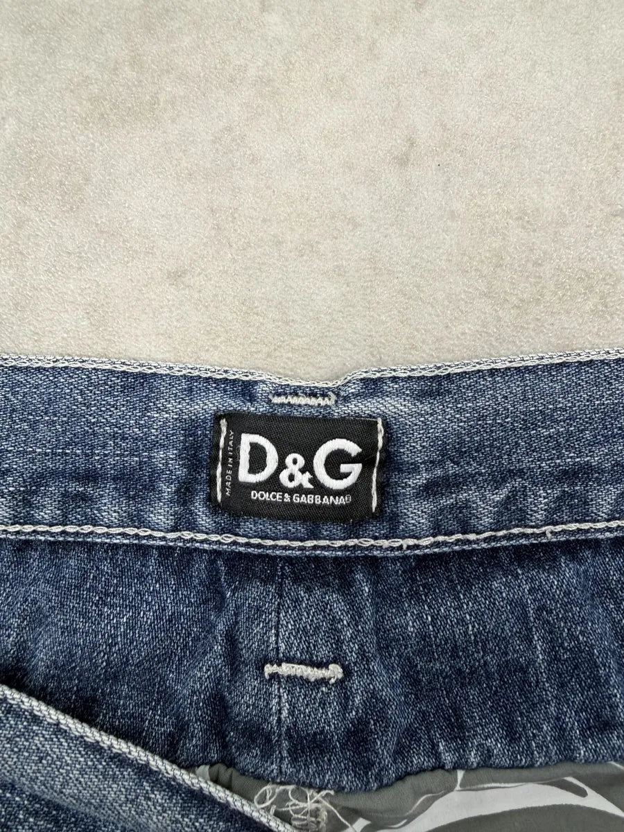 SS2006 Dolce & Gabbana Navy Denim Tropical Shorts nWWlFvX 6