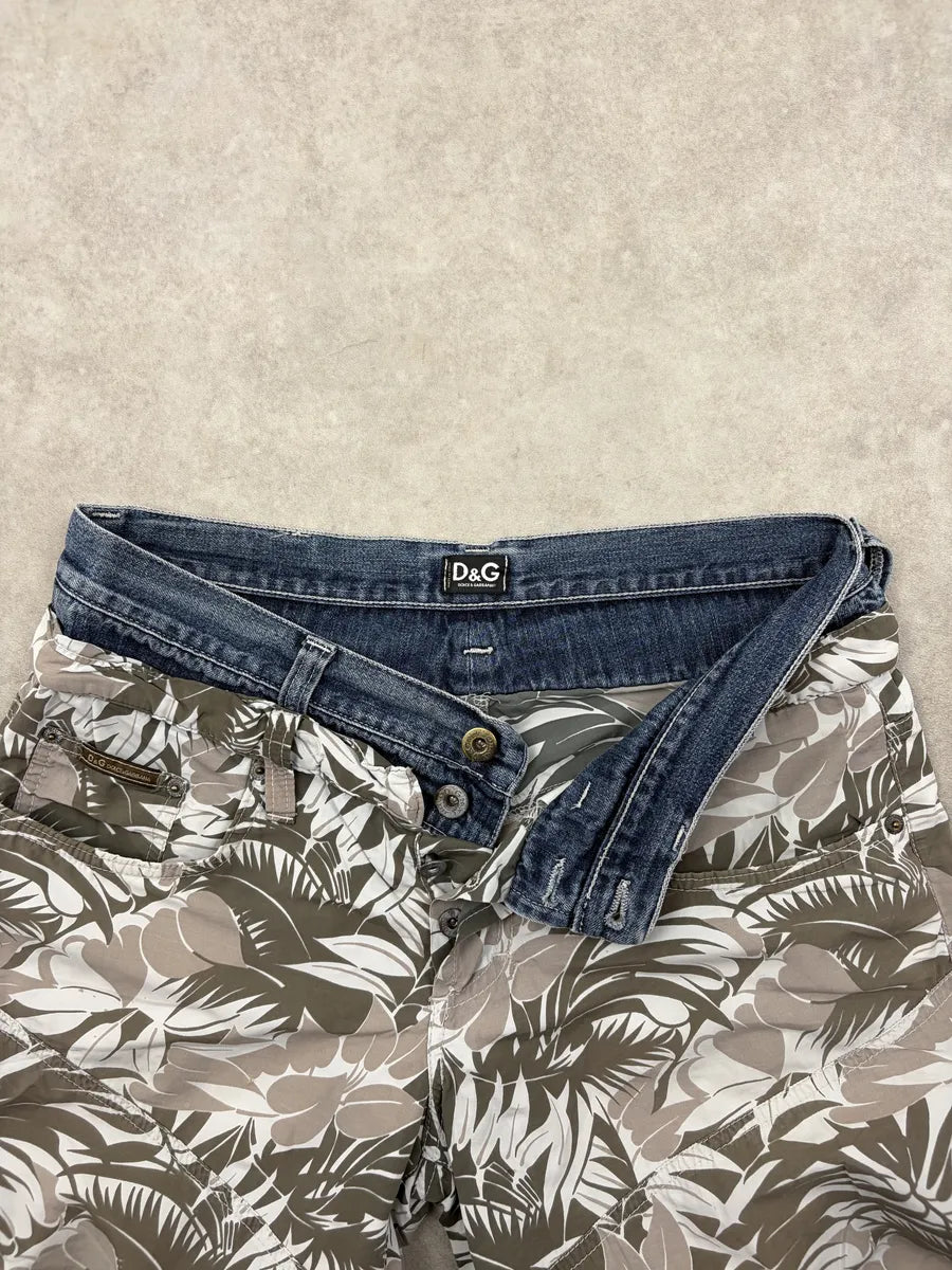 SS2006 Dolce & Gabbana Navy Denim Tropical Shorts nWWlFvX 7