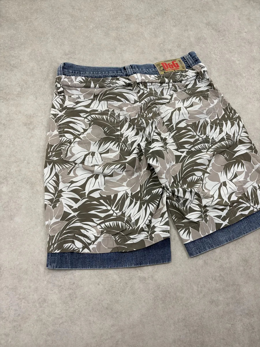 SS2006 Dolce & Gabbana Navy Denim Tropical Shorts nWWlFvX 9