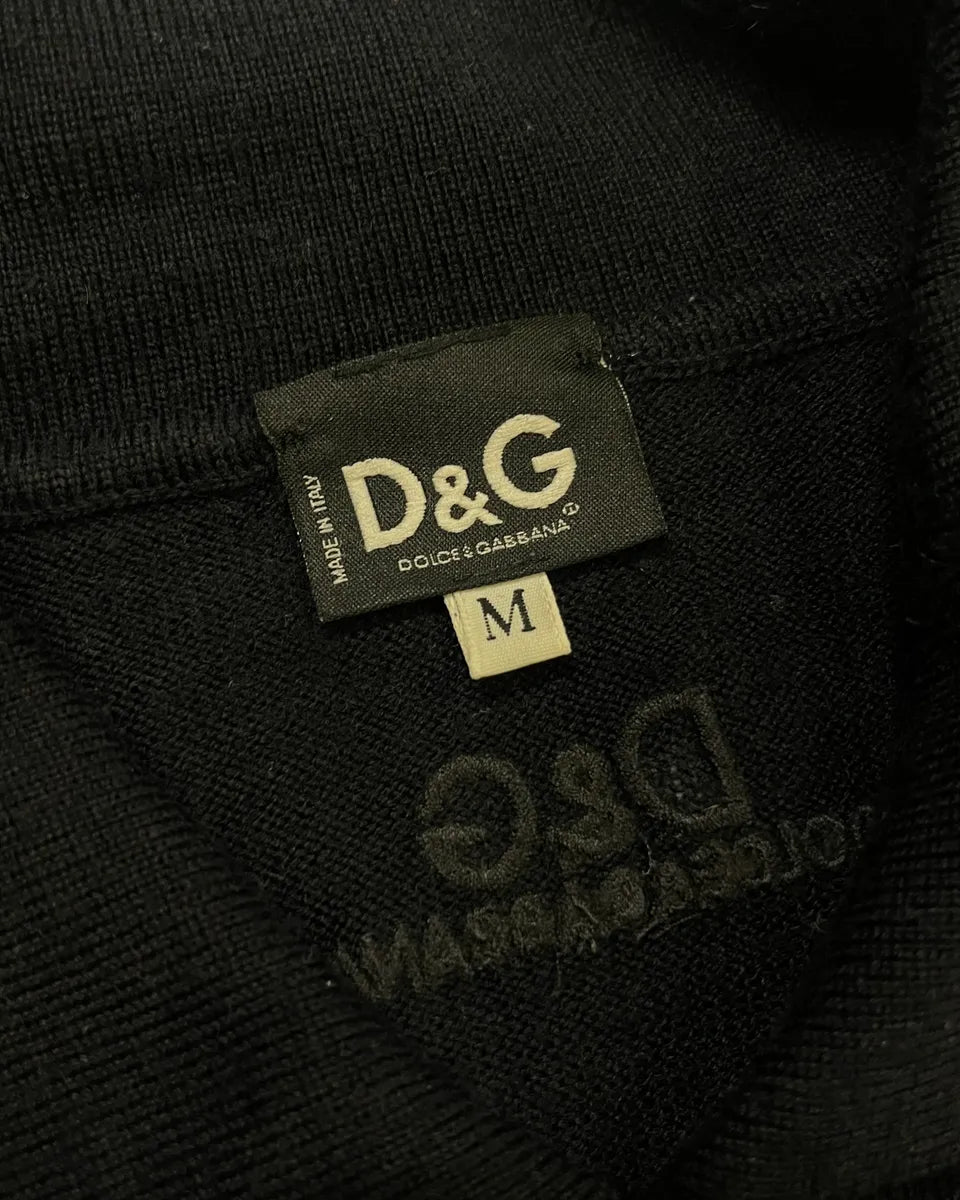 SS2006 Dolce & Gabbana Navy Striped Polo Sweater hXXkeiE 8