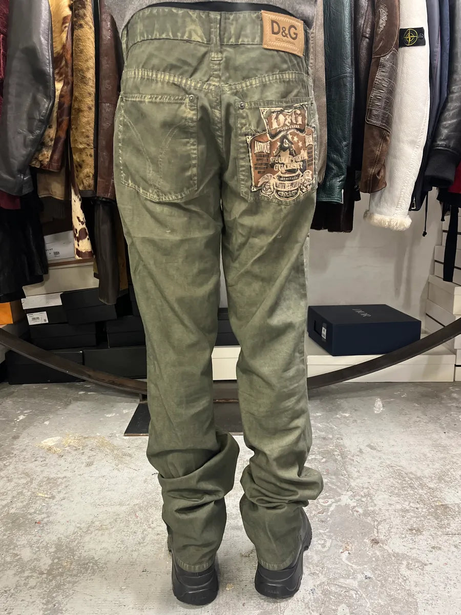 SS2006 Dolce & Gabbana Olive Green Pants euwtutw 0