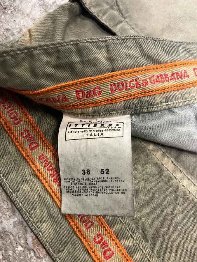 SS2006 Dolce & Gabbana Olive Washed Eroded Pants (L/XL) MgngzuH 9