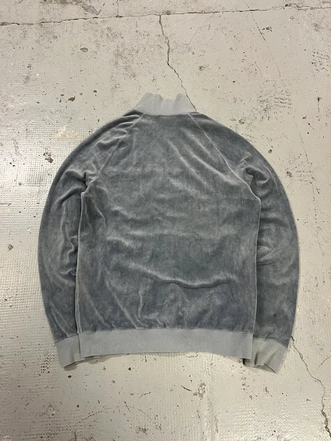 SS2006 Dolce & Gabbana Pink Stripe Velvet Grey Tracksuit Jacket xDRfVbL 6