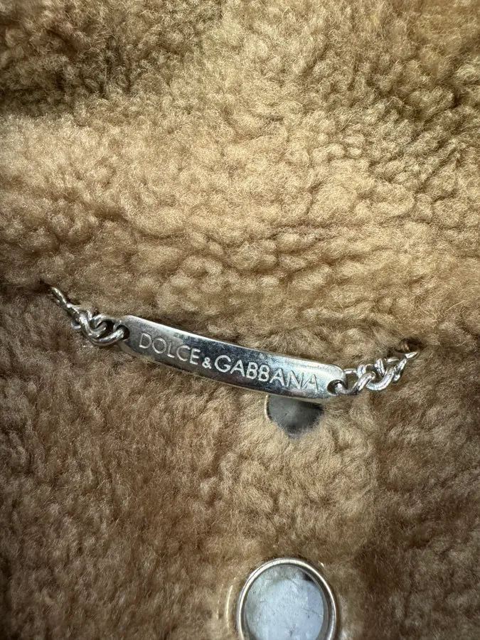 SS2006 Dolce & Gabbana Punk Holes Beige Long Shealing Jacket (XS) 7