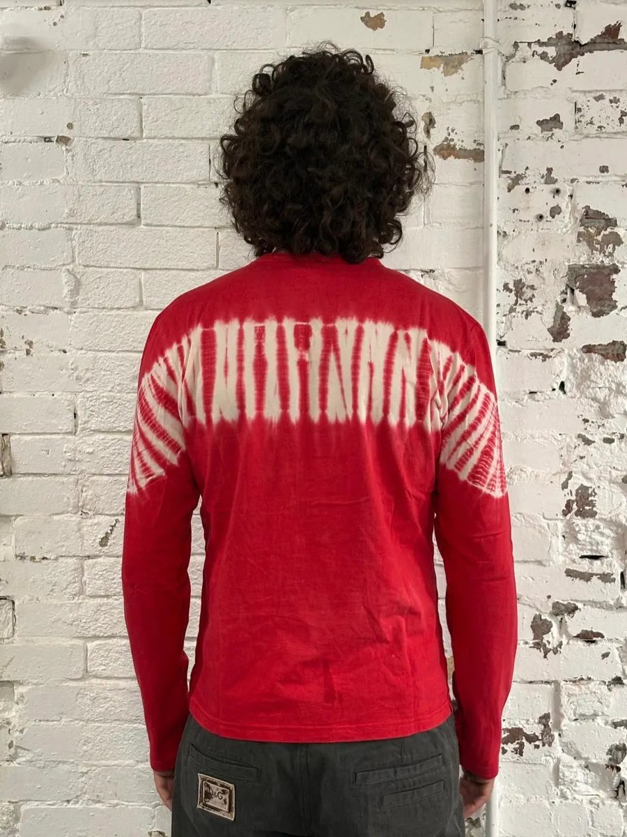SS2006 Dolce & Gabbana Red Beach Tie-Dye Longsleeve T-Shirt KsFIJye 2