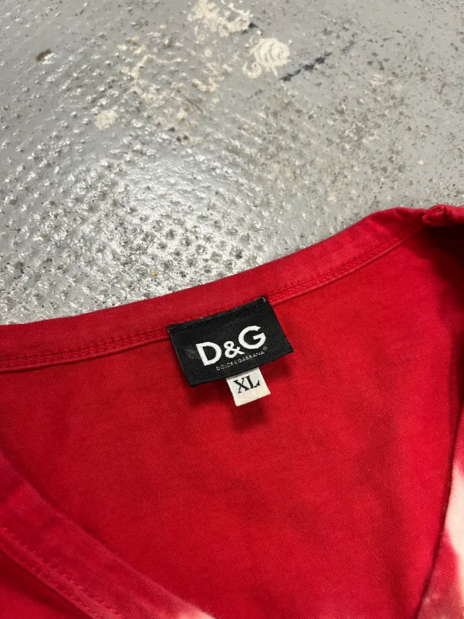 SS2006 Dolce & Gabbana Red Beach Tie-Dye Longsleeve T-Shirt KsFIJye 7