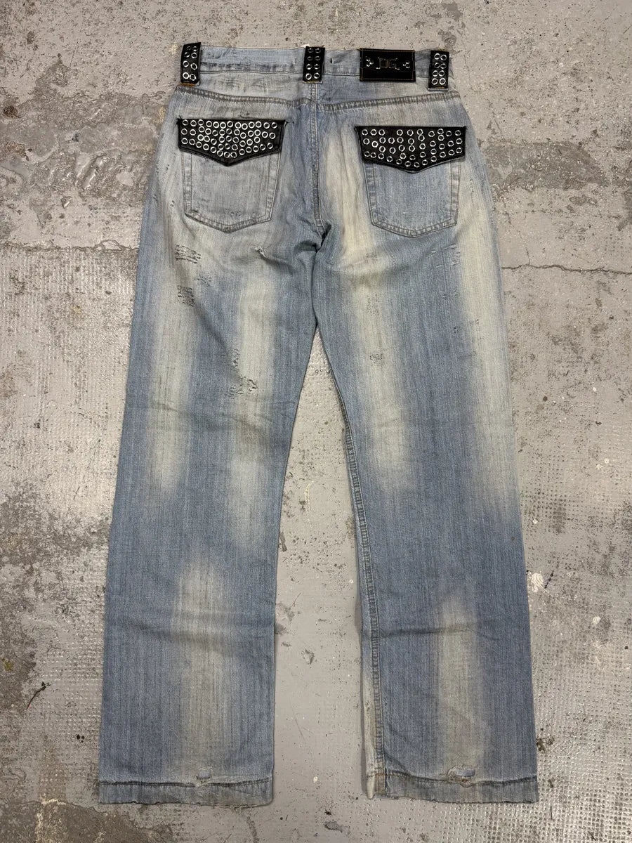 SS2006 Dolce & Gabbana Runway Distressed Rockstar Blue Denim Jeans RtOsrhj 0