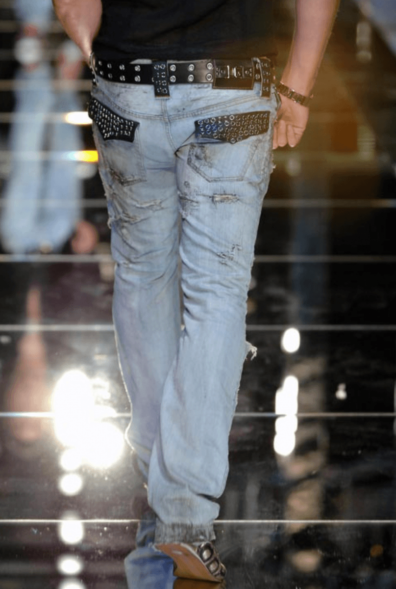 SS2006 Dolce & Gabbana Runway Distressed Rockstar Blue Denim Jeans RtOsrhj 1