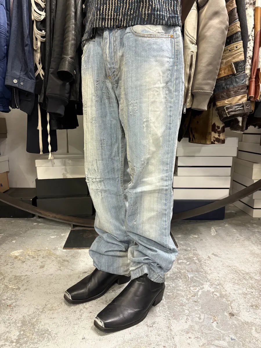 SS2006 Dolce & Gabbana Runway Distressed Rockstar Blue Denim Jeans RtOsrhj 3