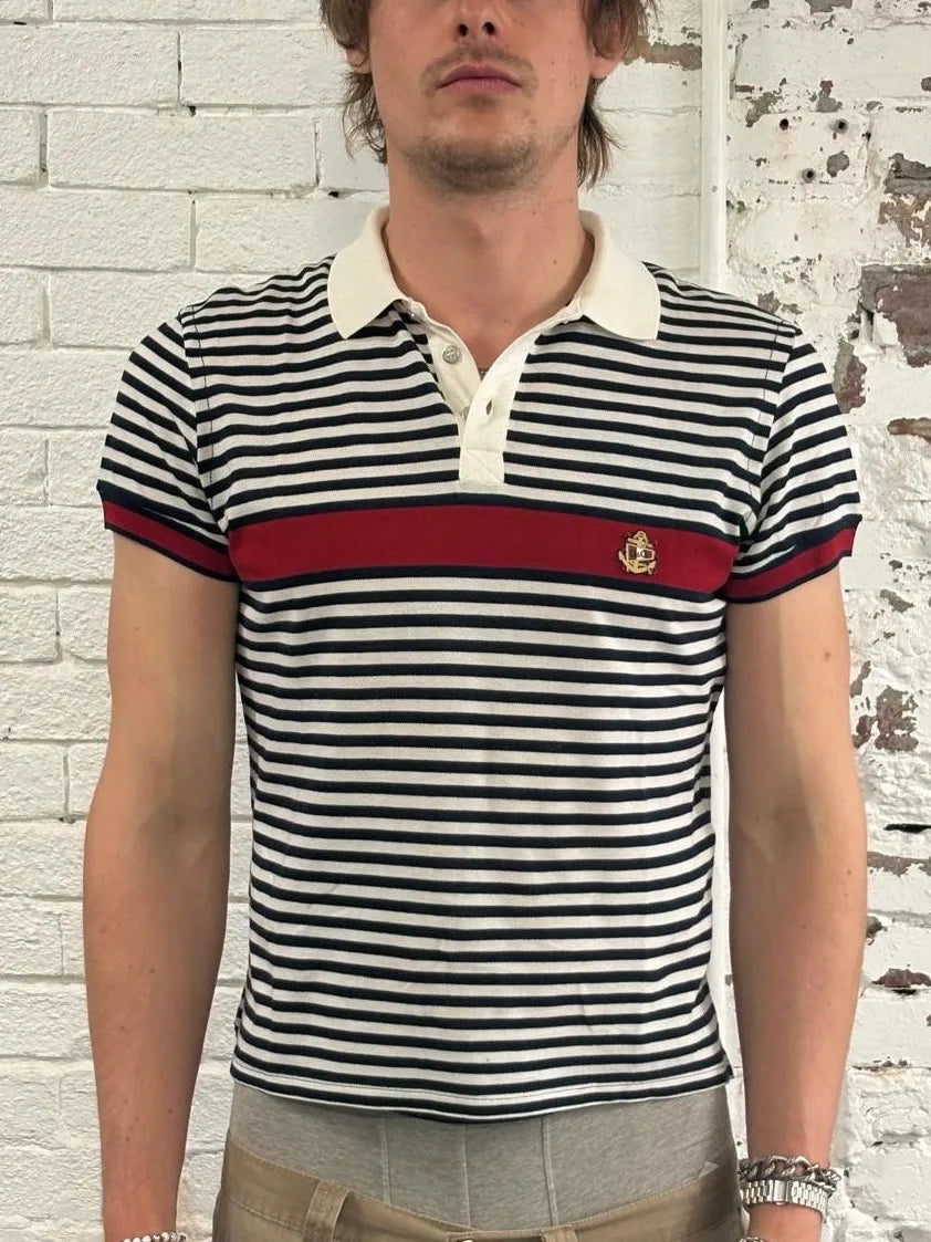 SS2006 Dolce & Gabbana Sailor Navy & White Stripes Polo QNzvVyA 1
