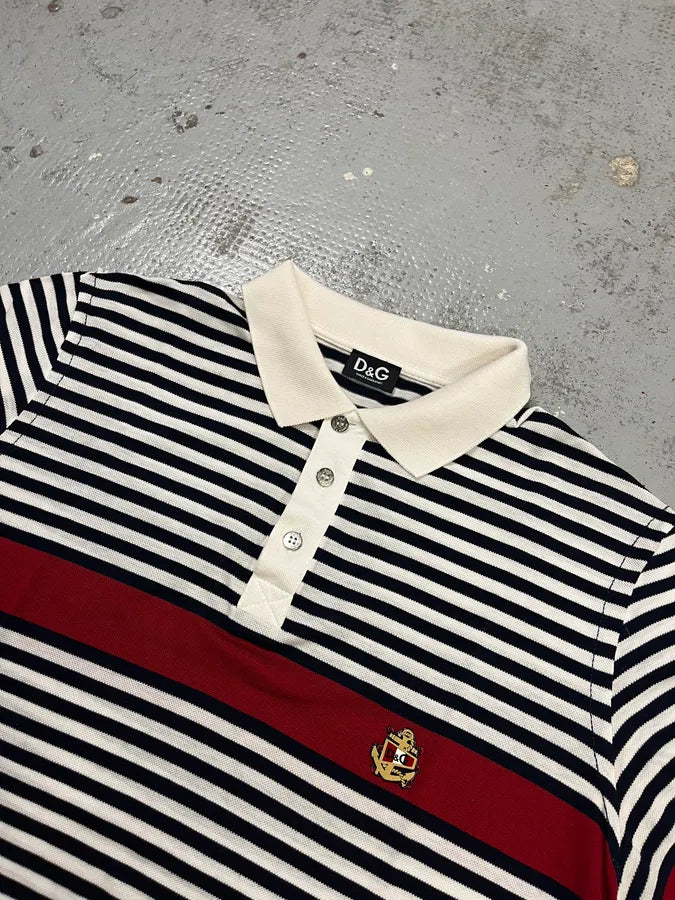 SS2006 Dolce & Gabbana Sailor Navy & White Stripes Polo QNzvVyA 3