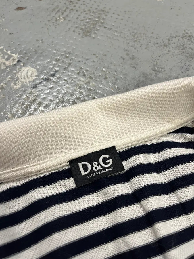 SS2006 Dolce & Gabbana Sailor Navy & White Stripes Polo QNzvVyA 6