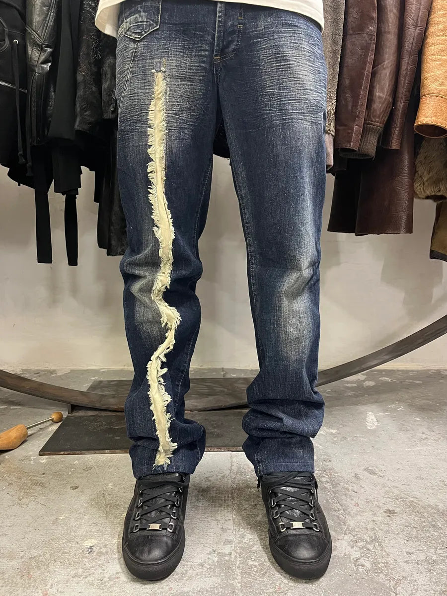 SS2006 Dolce & Gabbana Slash Contemporary Navy Denim Jeans (M) LbzMFta 1