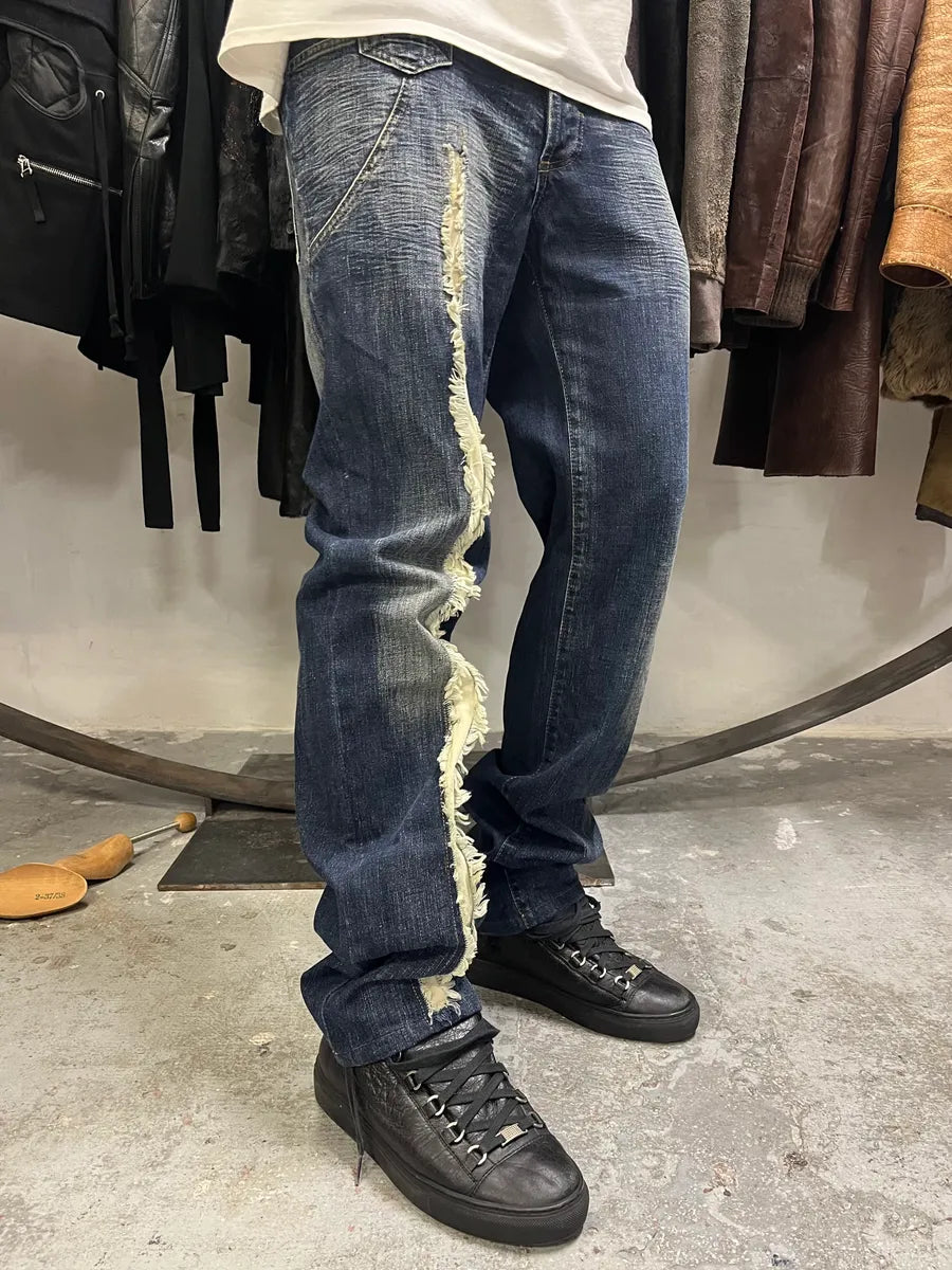SS2006 Dolce & Gabbana Slash Contemporary Navy Denim Jeans (M) LbzMFta 2