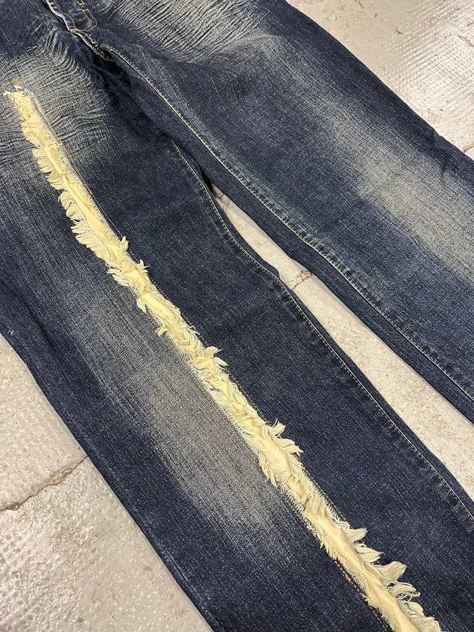 SS2006 Dolce & Gabbana Slash Contemporary Navy Denim Jeans (M) LbzMFta 7