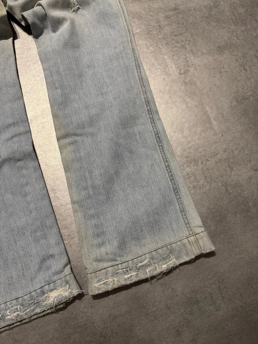 SS2006 Dolce & Gabbana Studded Wolfes Distressed Denim Jeans (S) 7