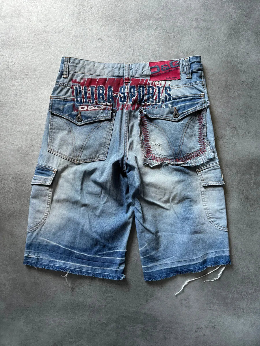 SS2006 Dolce & Gabbana Ultra Washed Distressed Denim Cargo Shorts tPwBsub 4