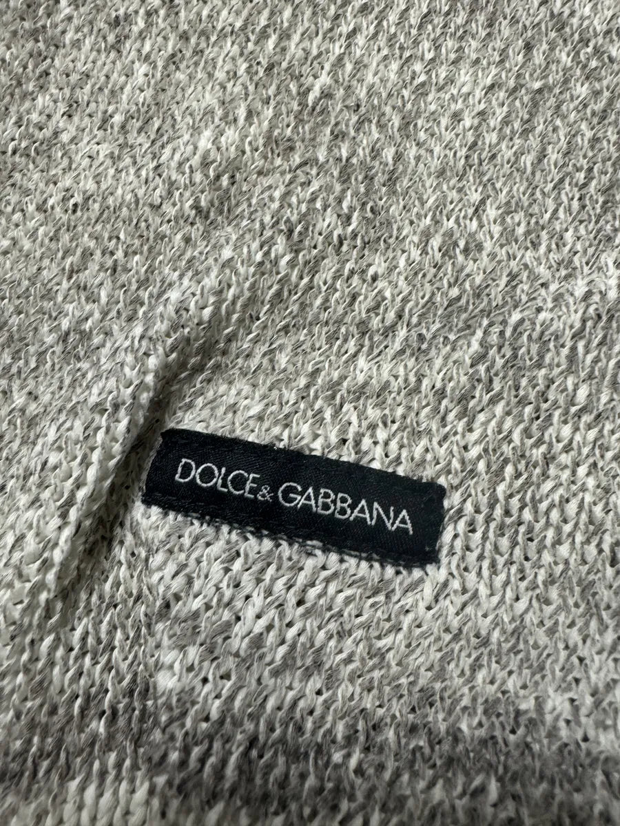 SS2006 Dolce & Gabbana V Neck Grey Striped Savage Neutral Sweater (M) HCpqfEP 10