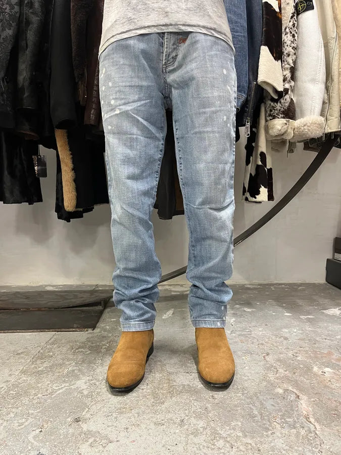 SS2006 Dolce Gabbana Blue Distressed Denim Jeans MdDKtjs 3