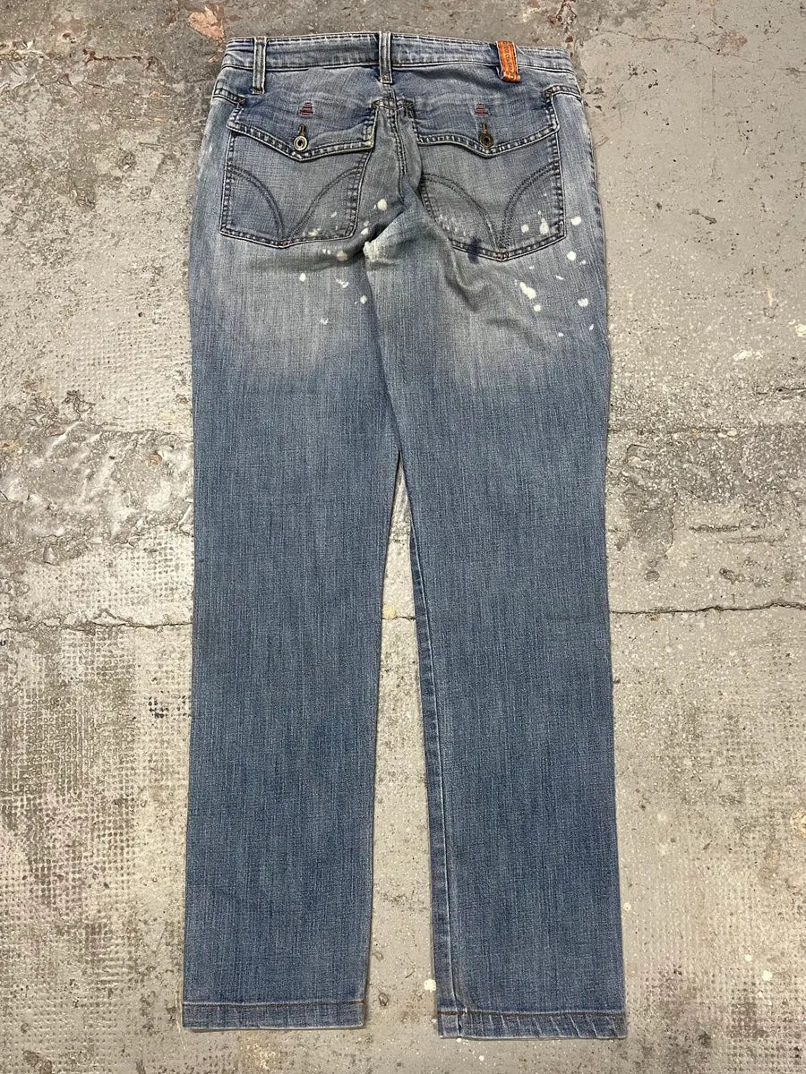 SS2006 Dolce Gabbana Blue Distressed Denim Jeans MdDKtjs 4
