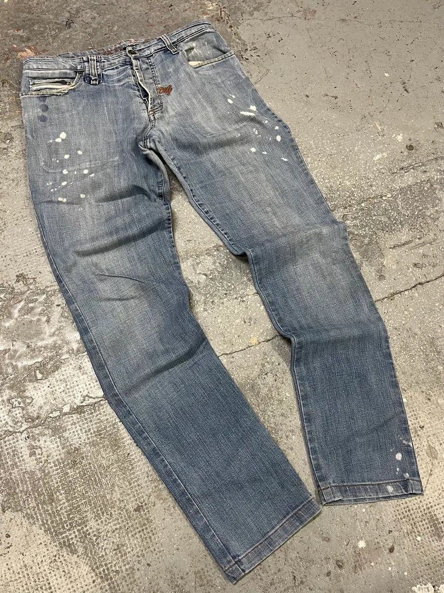 SS2006 Dolce Gabbana Blue Distressed Denim Jeans MdDKtjs 5