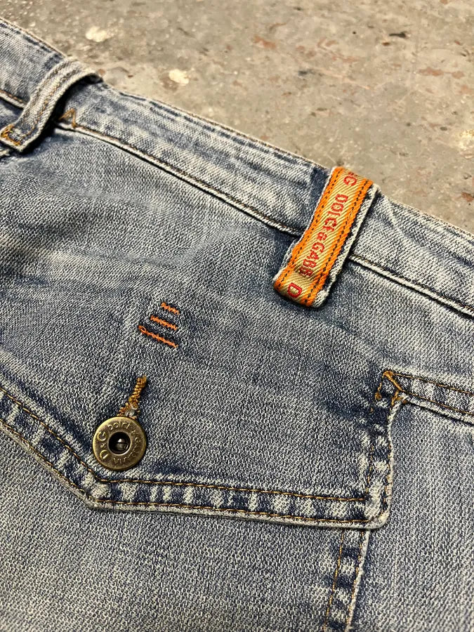 SS2006 Dolce Gabbana Blue Distressed Denim Jeans MdDKtjs 6