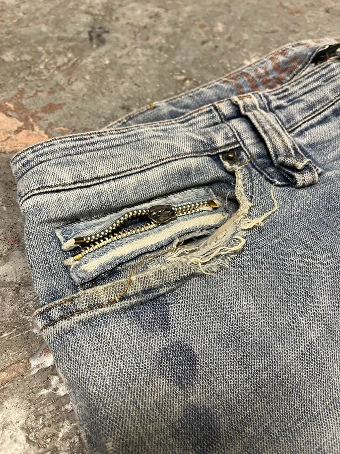 SS2006 Dolce Gabbana Blue Distressed Denim Jeans MdDKtjs 9