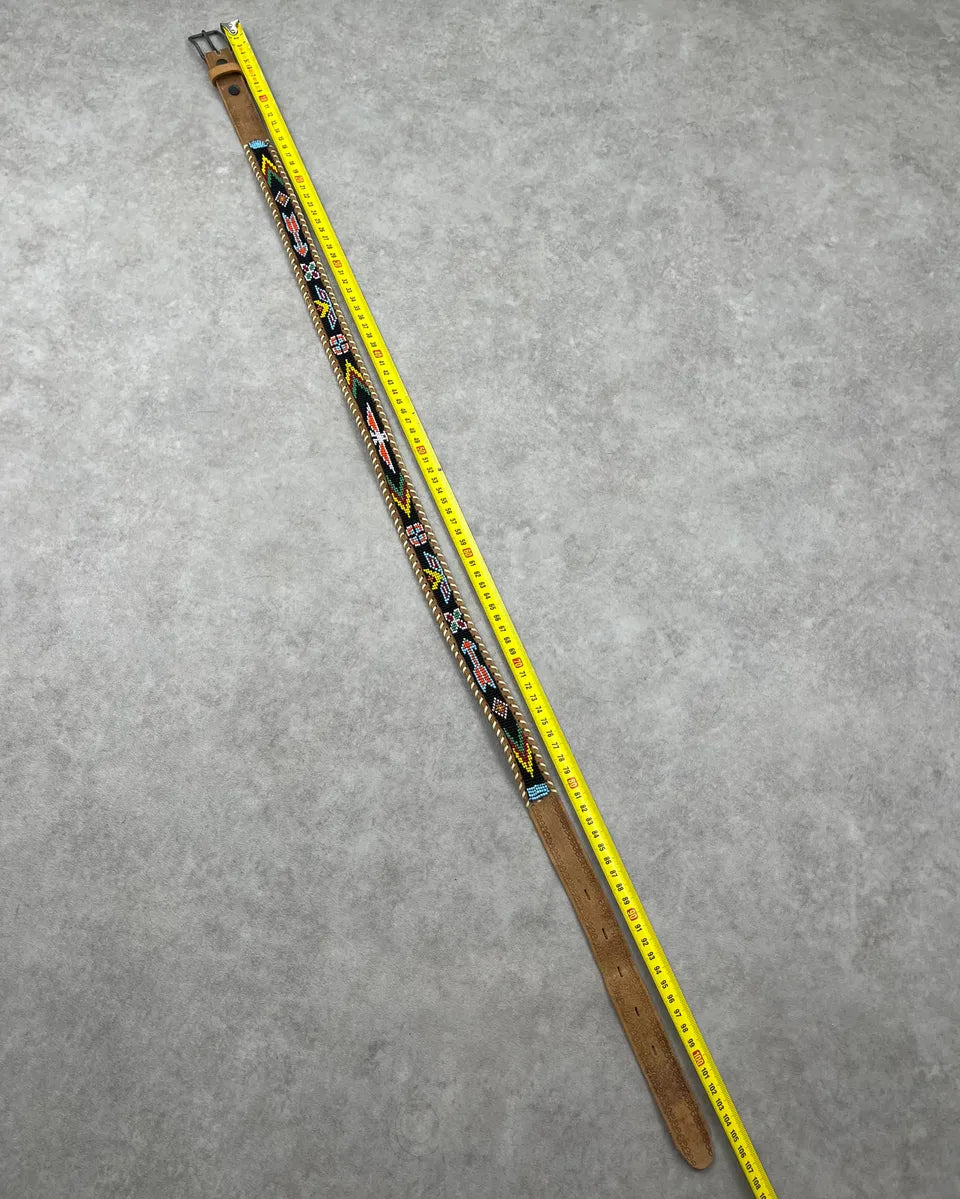 SS2006 Dsquared2 Beige Leather Beaded Belt QefzkLd 9