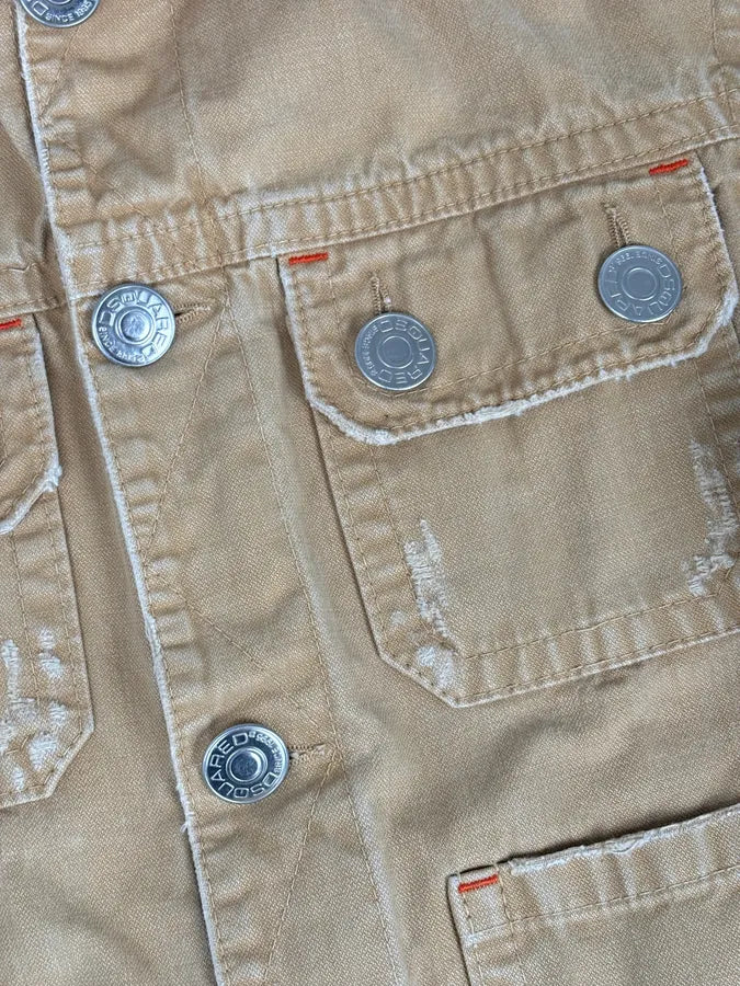 SS2006 Dsquared2 Beige Trucker Jacket TkgevHb 8