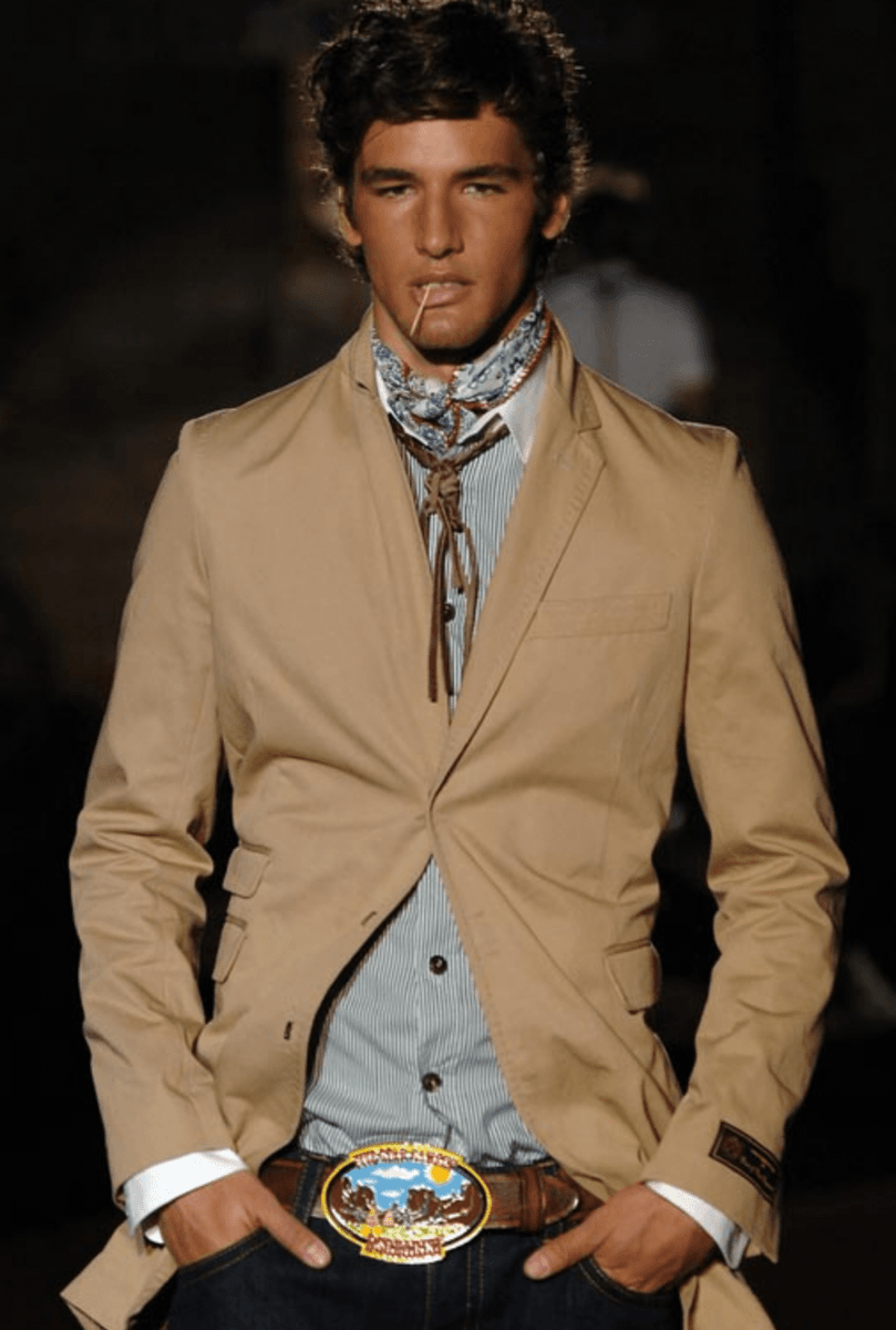 SS2006 Dsquared2 Black Leather Western Indian Desert Valley Belt jbiIDoD 1