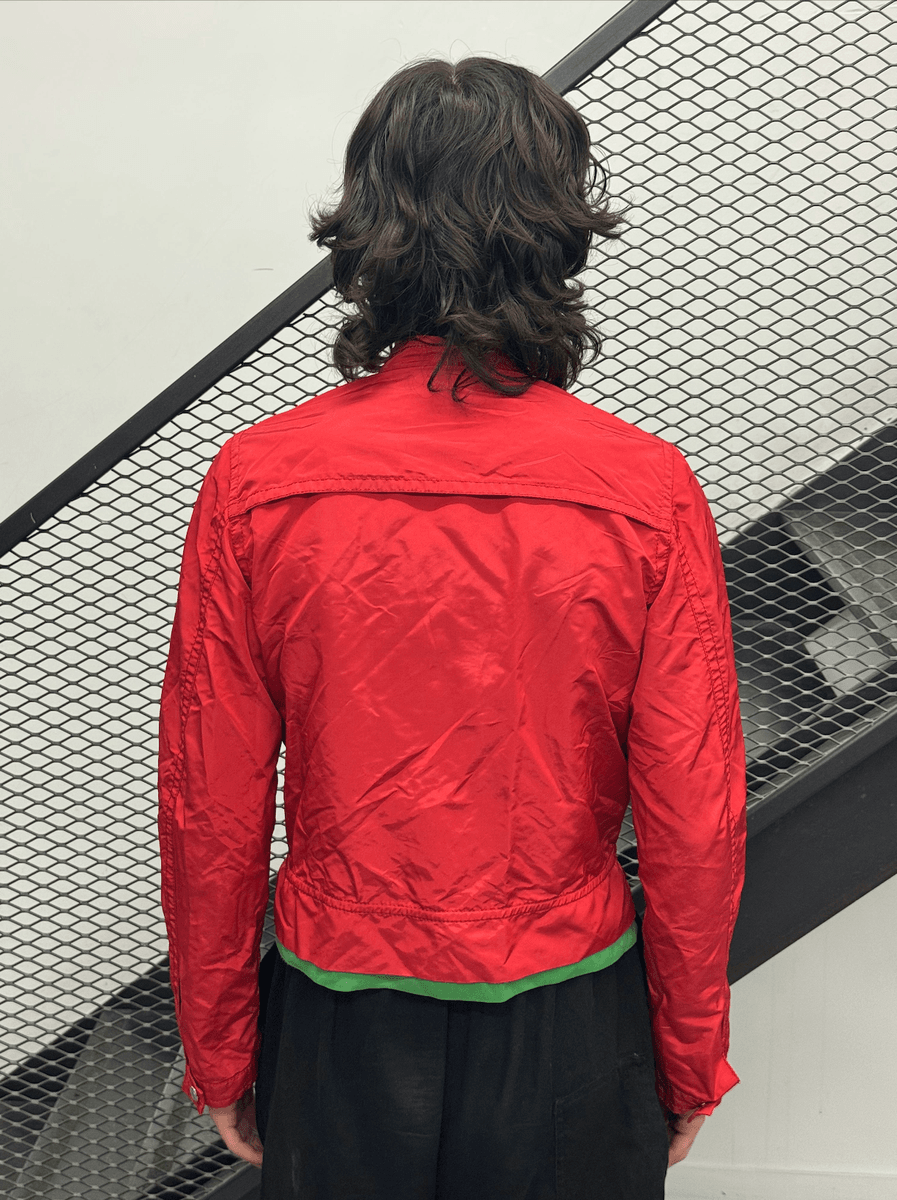 SS2006 Dsquared2 Red Nylon Cropped Bomber Jacket CINdrmT 2