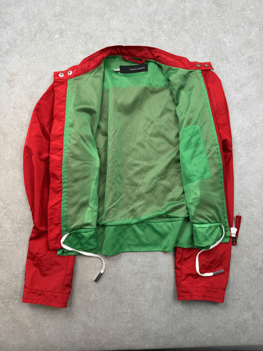 SS2006 Dsquared2 Red Nylon Cropped Bomber Jacket CINdrmT 8
