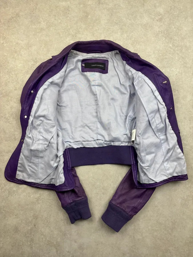 SS2006 Dsquared2 Violet Leather Multi-Pocket Leather Jacket boybilt 11