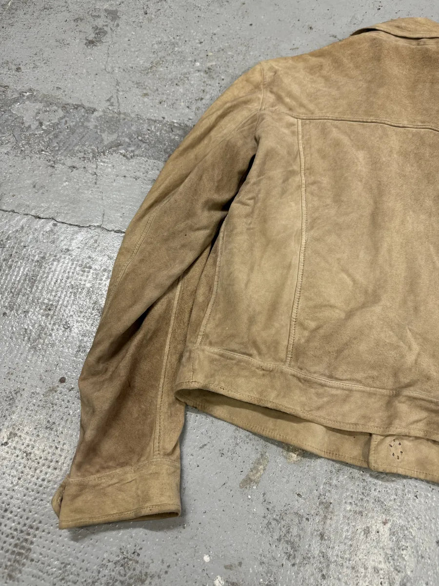 SS2006 Emporio Armani Beige Suede Leather Jacket hZlStaj 5