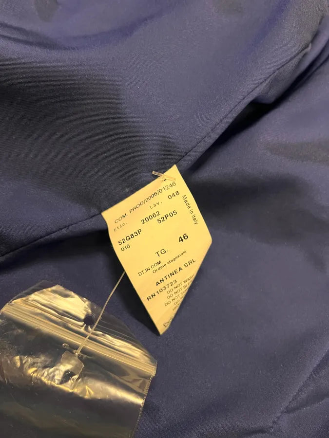 SS2006 Emporio Armani Crocodile Effect Navy Brown Leather Asymmetrical Jacket JrAWghw 9