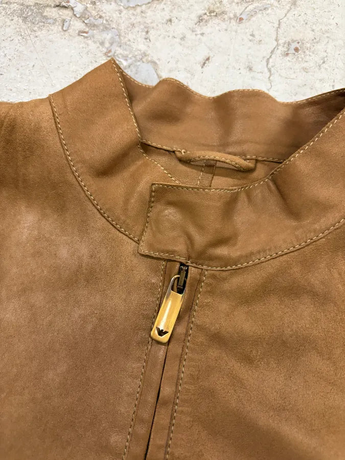 SS2006 Emporio Armani Pure Brown Leather Jacket KbWHiLA 4